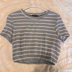 Striped Blue and White Women's Top